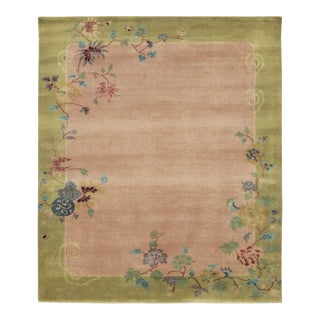 Contemporary Chinese Deco Style Floral Design Wool Rug by Rug & Kilim, India For Sale