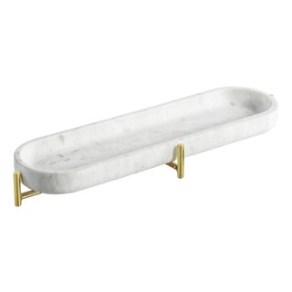 Pordenone Marble Tray on Metal Stand, Small For Sale