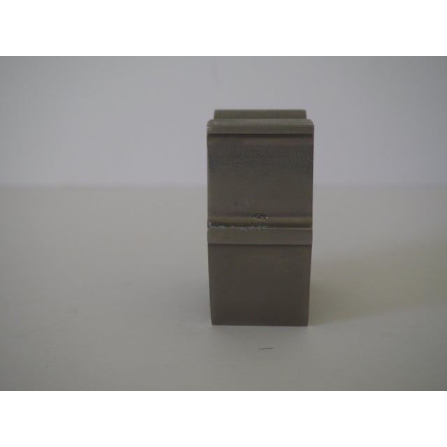 1970s Vintage 1970's Robert Indiana Brushed Chrome "Love" Paperweight For Sale - Image 5 of 5