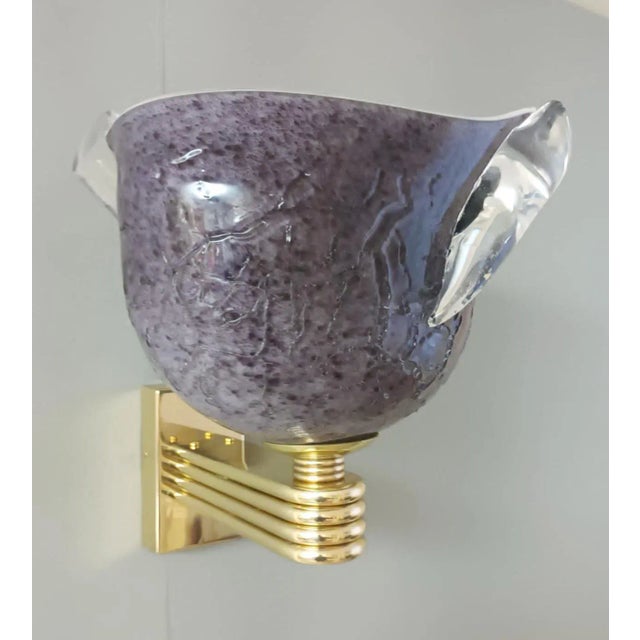 Italian 21st Century Purple Helmet Sconces, a Pair For Sale - Image 3 of 12