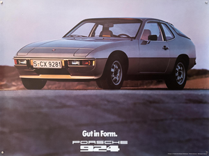 Porsche 924 Poster from Werbeagentur Strenger, 1979