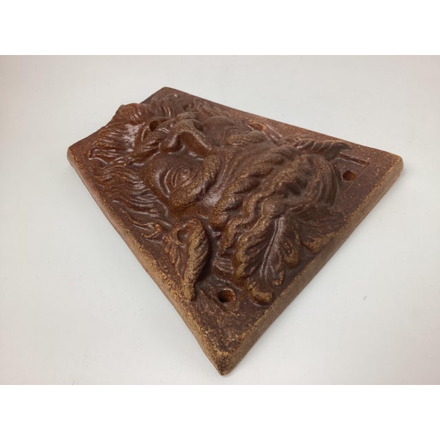 Gothic Vintage Terracotta Mythical Head Garden Wall Fountain Ornament Plaque For Sale - Image 3 of 6