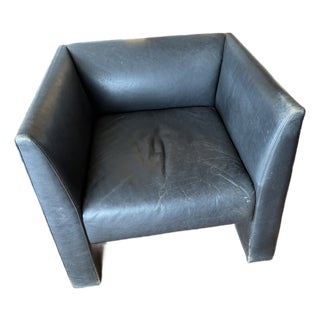 Gary Lee for Niedermeier Black Leather Architectural Armchair, Mid-1990s For Sale