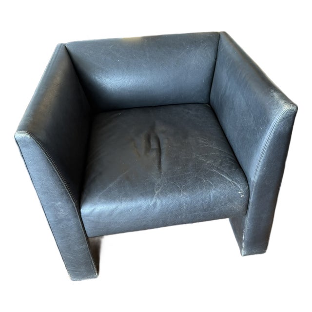 Gary Lee for Niedermeier Black Leather Architectural Armchair, Mid-1990s For Sale