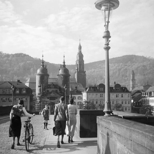 1930s People on Old Bridge at Neckar to Heidelberg, Germany 1936, Printed 2021 For Sale - Image 5 of 5