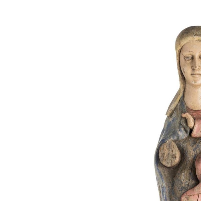 Sacred Art - Our Lady Majesty - 17th Century. Portuguese sculpture from the 17th century; carved and polychrome wood;...