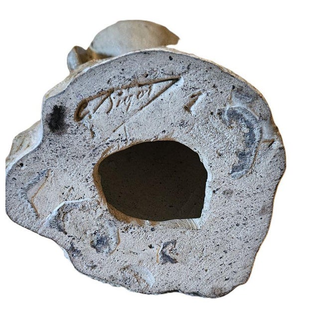 Large glazed stoneware reliquary bust of Saint Fortunada by Alexandre Bigot (1862-1927). Signed under the base. Excellent...