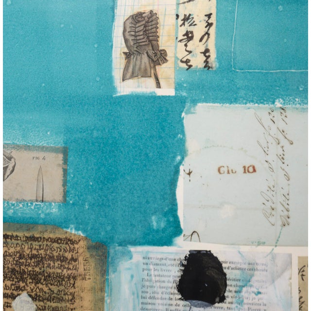 2000 - 2009 "Application of the Laws" Chine Colle Watercolor With Found Object Collage by Michael Pauker For Sale - Image 5 of 15