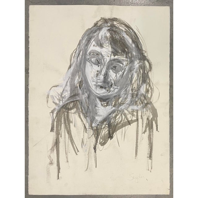 1970s Richard Snyder Modern Portrait of a Girl For Sale - Image 4 of 4