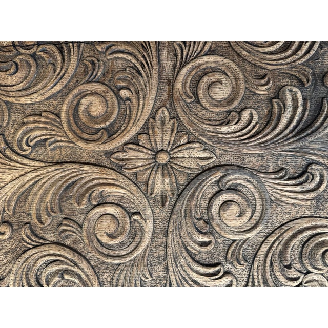 Carved Oak Cricket Table, 1910 For Sale - Image 10 of 11