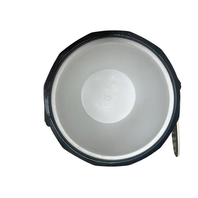 1970s Mid Century Modern Black Vintage Ice Bucket For Sale - Image 9 of 12