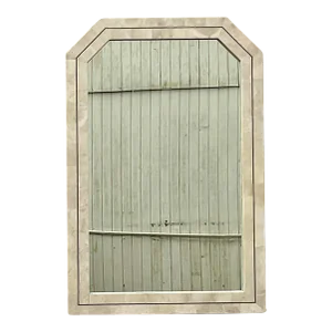 Vintage Coastal Tessellated Stone Notched Corner Mirror
