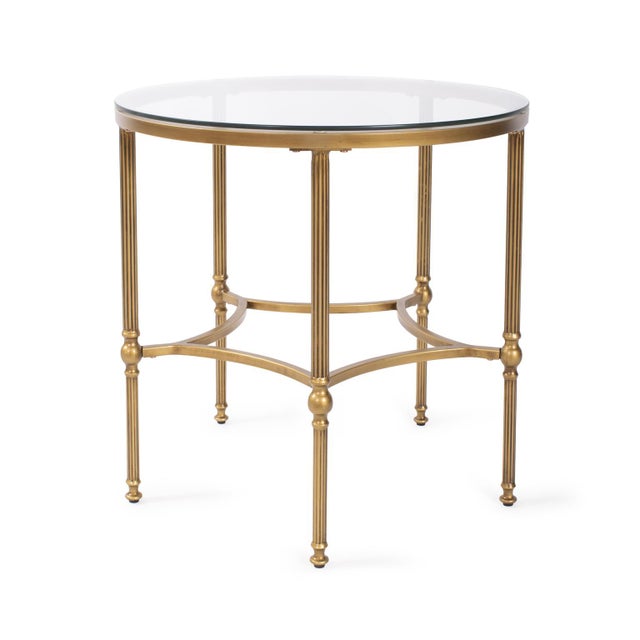 Kenneth Ludwig Chicago Bonnifait Antique Gold Round Side Table For Sale - Image 4 of 10