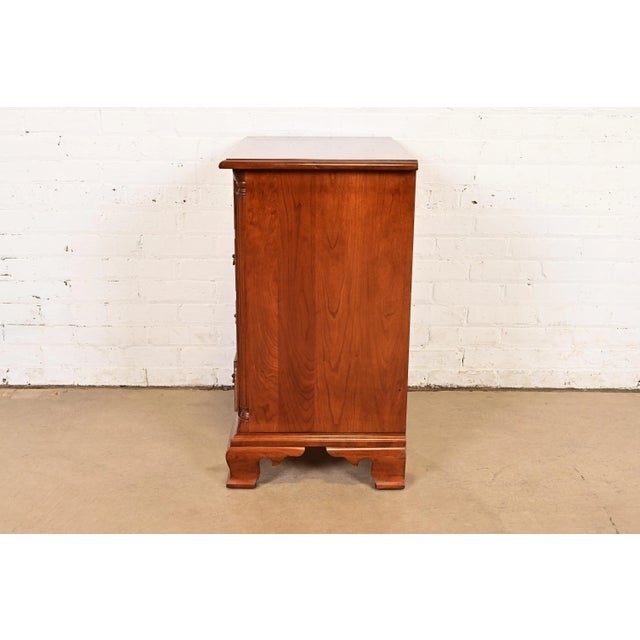 Stickley Georgian Solid Cherry Wood Nightstand or Bachelor Chest For Sale - Image 15 of 17