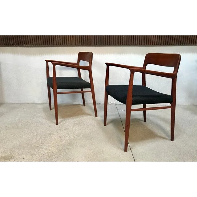 Set of Danish Teak & Wool Model 56 Chairs by Niels O. Møller for J.L. Møllers, 1954 For Sale - Image 6 of 16