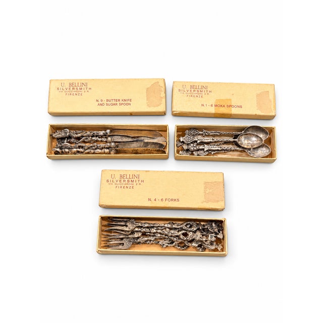 1960s 1960s Italian Silver-Plate Flatware—Three Box Sets, 18 Pieces Total For Sale - Image 5 of 5