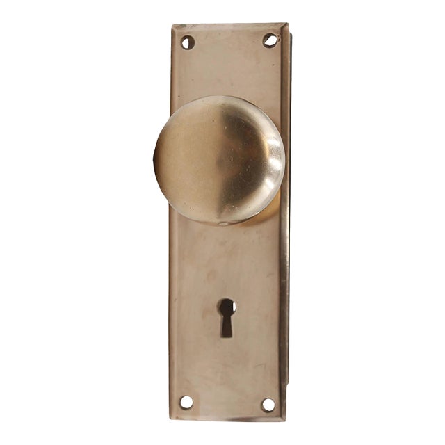 Vintage Polished Brass Passage Door Knob Set - 4 Pieces For Sale