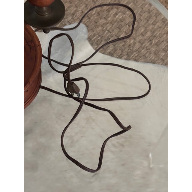 Vintage Italian Turned Wood Three-Arm Candelabra / Bouillotte Lamp For Sale - Image 13 of 18