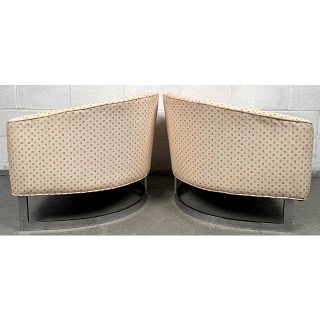 Mid 20th Century Pair of Chrome Strap Barrel Lounge Chairs Attributed to Finn Andersen for Selig For Sale In New York - Image 6 of 16