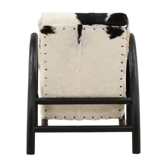 Arc Black & White Hide Accent Chair For Sale - Image 4 of 6