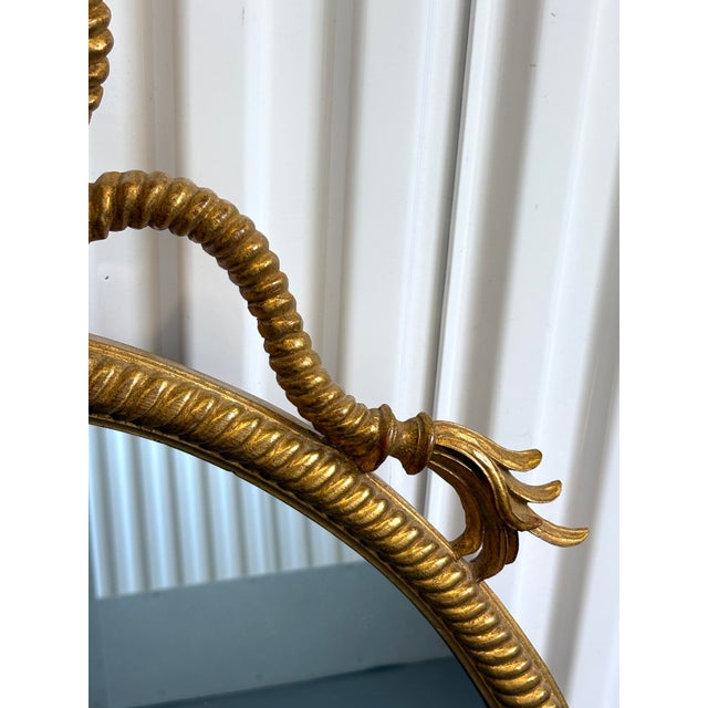 Gold Vintage Carver's Guild Rope Bow Mirror For Sale - Image 8 of 9