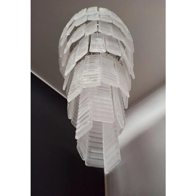 Murano Spiral Frosted Glass Chandelier, 1990s For Sale - Image 11 of 17