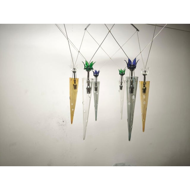 Chandelier with Multicolored Cones by Lamp International, 1990s For Sale - Image 18 of 18