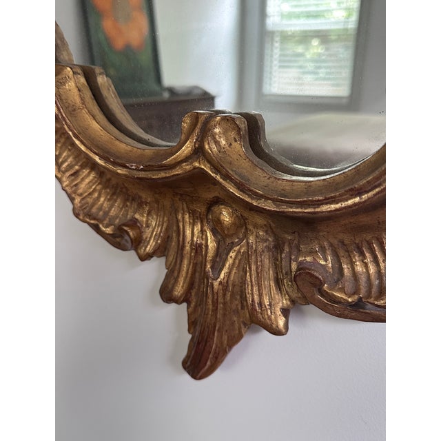 Rococo Italian Giltwood Rococo Style Mirror For Sale - Image 3 of 12