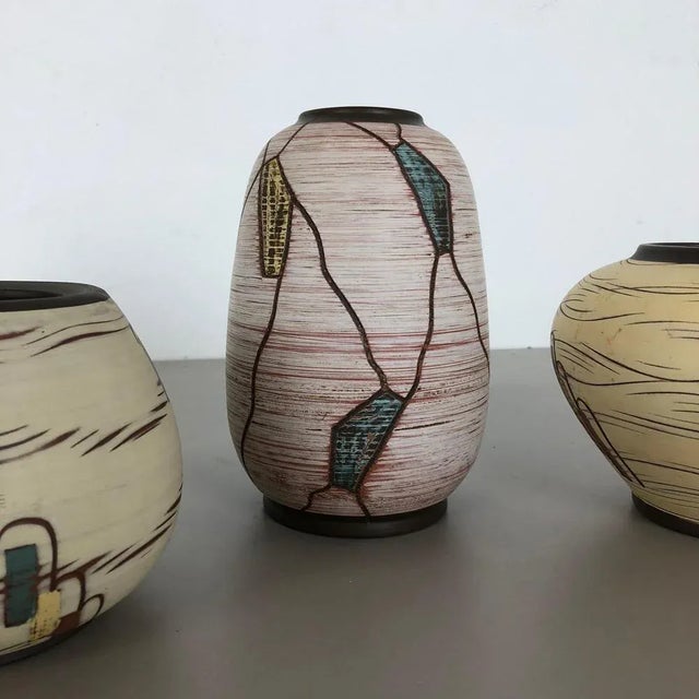 Ceramic Pottery Vases by Franz Schwaderlapp for Sawa Ceramic, Germany, 1960s, Set of 3 For Sale - Image 12 of 15