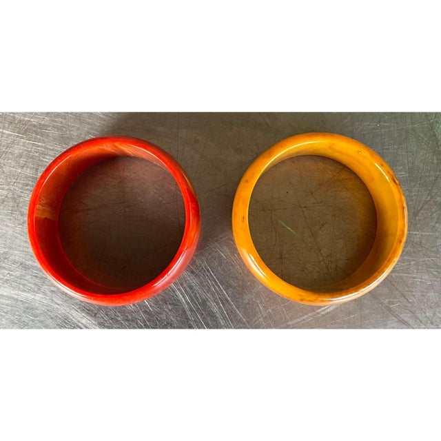 Vintage Boho Bakelite Bangles - Set of 2 For Sale - Image 10 of 12