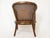 Vintage Regency Style Faux Bamboo Wood and Cane Tub Chair For Sale - Image 4 of 12
