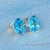 Natural Blue Topaz Stud Earrings 14k White Gold 5.79 TW Certified For Sale - Image 10 of 14