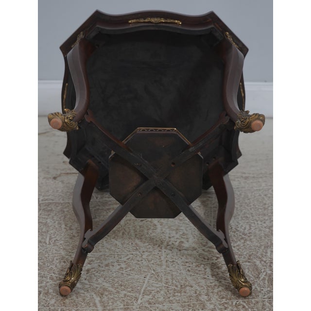 Maitland Smith French Louis XV Mahogany Lamp Table W. Brass Ormolu For Sale - Image 13 of 13