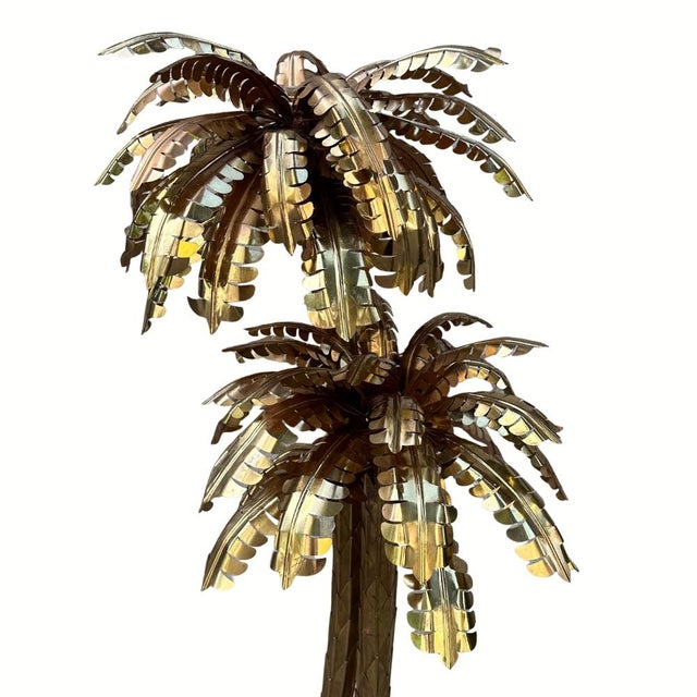 "palm trees" floor lamp, christian techoueyres for maison jansen, gilded brass, 1970s – france material: gilded brass...