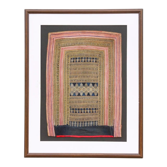 Antique Chinese Miao Tribal Framed Panel For Sale