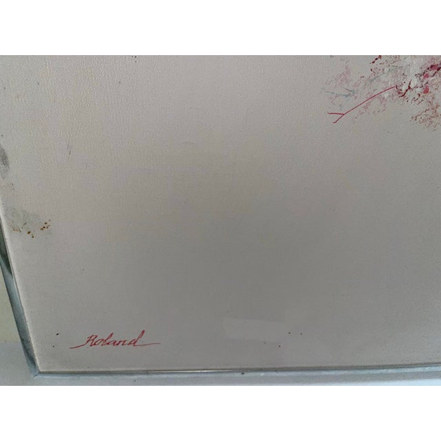 Roland Partos Large Acrylic on Canvas Painting of a Flowering Vine in a Vase For Sale - Image 9 of 9