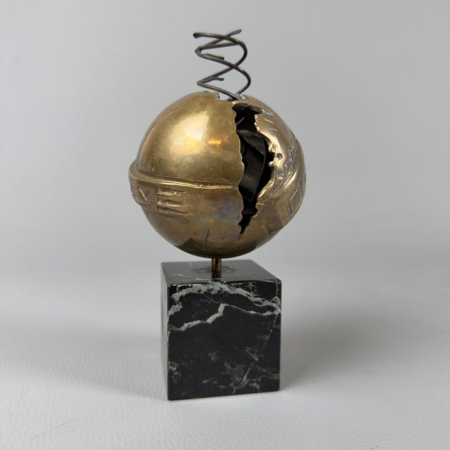 After Guido Armeni, Abstract Sphere, 20th Century, Bronze on Marble Base For Sale - Image 5 of 13