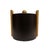 A stylish mid-century modern ice bucket designed by George Briard, featuring a black leatherette-wrapped cylindrical body...