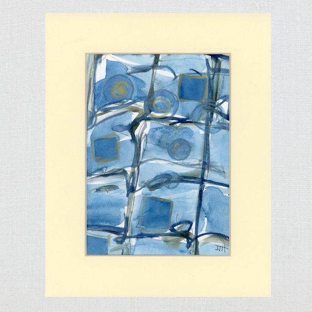 Abstract Watercolor Archival-quality mat showcases 5x7 original watercolor and pencil on paper. Professionally finished...