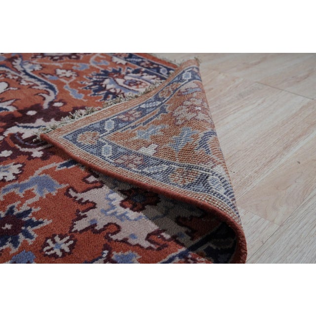 10x14 Lush Rustic Coral Traditional Geometric Hand Knotted Wool Carpet Rug For Sale - Image 4 of 8