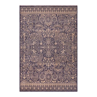 Shabby Chic Ziegler Blue Gray Hand-Knotted Wool Rug - 9'0'' X 11'11'' For Sale