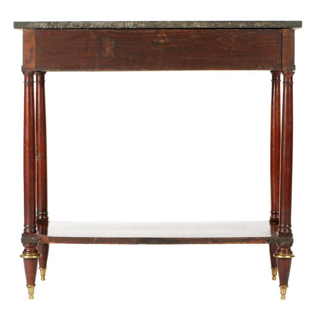 French Louis XVI Mahogany Marble Top Console Table For Sale In Tampa - Image 6 of 9