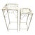 Pair of Vintage Indoor/Outdoor Hollywood Regency Graduated Metal Plant Stands, Distressed Ivory Scrollwork For Sale - Image 4 of 10