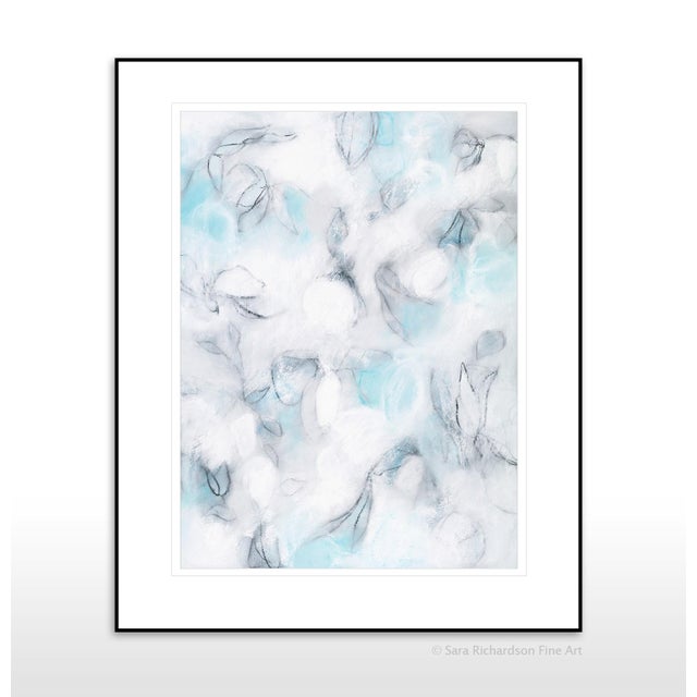 "Float No.8 - Light Blue Suspention" - Textured Abstract Contemporary Drawing on Paper in Blues For Sale - Image 4 of 6
