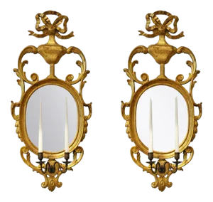 Early 19th Century Continental Neoclassical Giltwood Sconce Mirrors - a Pair