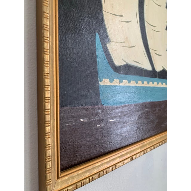 English Contemporary Impressionist Style Seascape Painting on Canvas, Framed For Sale - Image 3 of 5