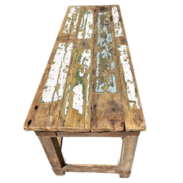 Mid 20th Century Mid 20th Century Vintage Old India Counter Work Table For Sale - Image 5 of 7