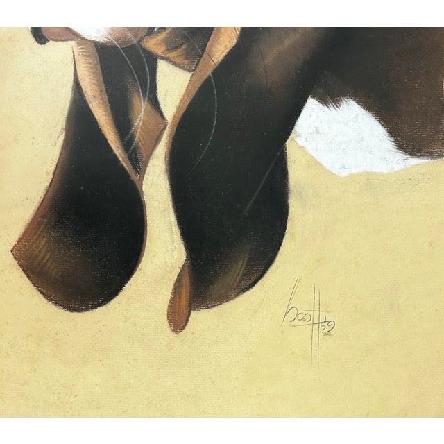 Vintage 1959 Framed Pastel Portrait of a Beagle Dog For Sale In Philadelphia - Image 6 of 7