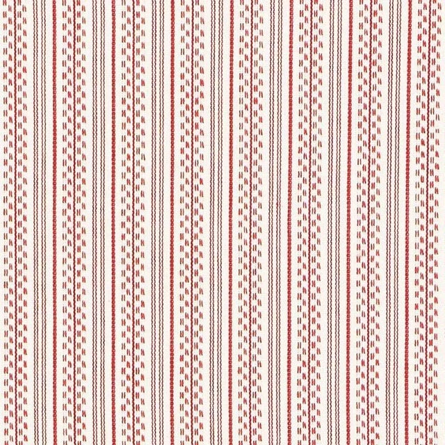Sample - Schumacher Jack Stripe Fabric in Red For Sale