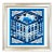 Hermes Faubourg en Perspective Framed Vintage Silk Scarf 24" For Sale